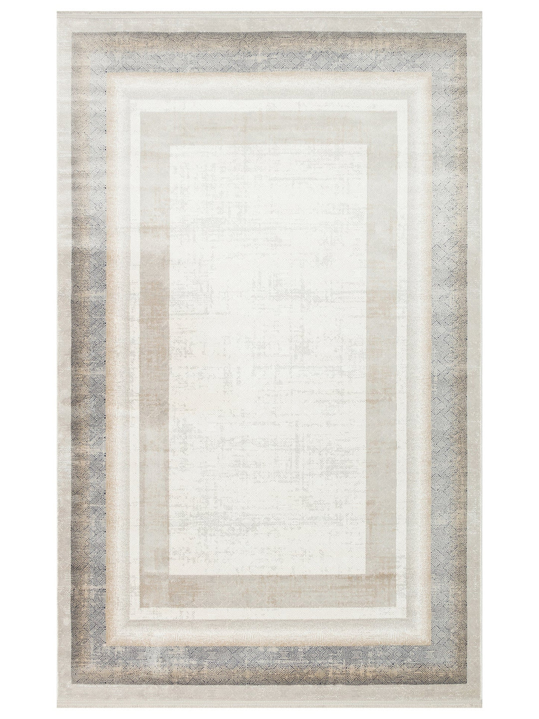 Cairo Serisi Extra Yumuşak Dokulu Sık Dokuma Modern Desenlere Sahip Şık Salon Halısı 08 CREAM GREY - Carpetdocia