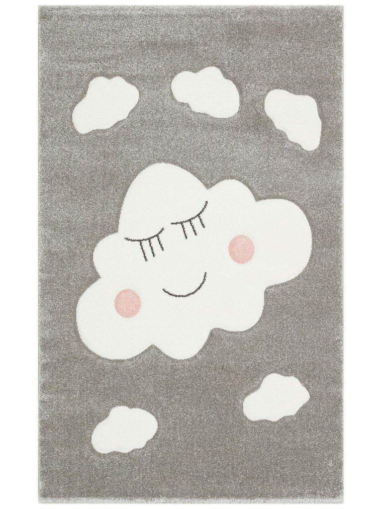 Carpetdocia Kids Eğlenceli Bulut Desenli Çocuk Halısı 09 GREY