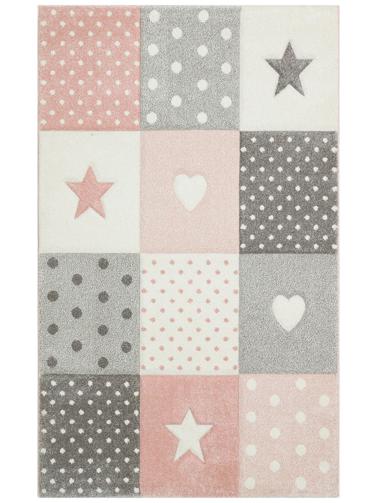 Carpetdocia Kids Eğlenceli Çocuk Halısı 05 GREY PINK