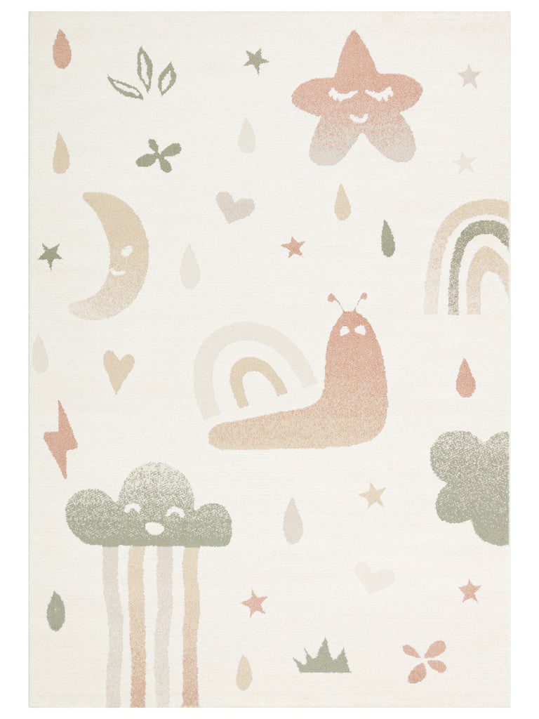 Carpetdocia Kids Pastel Renkli Hav ve Toz Vermeyen Çocuk Halısı 06 CREAM MULTY