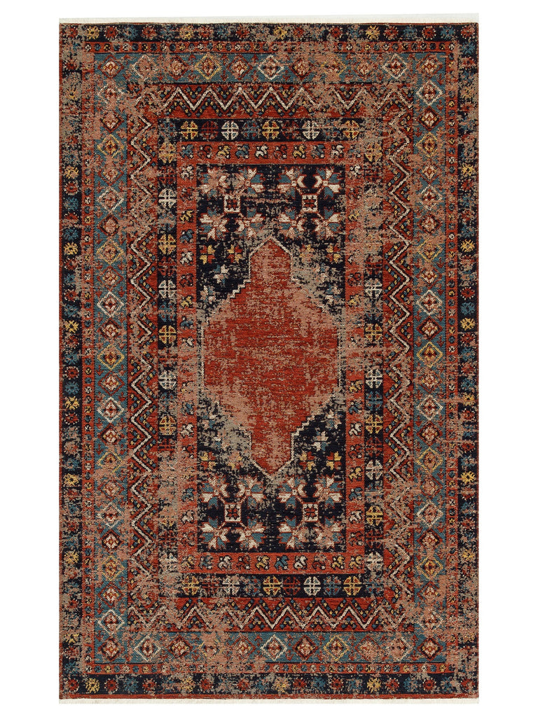 Kapadokya Antik Desenli Oturma Odası Salon Mutfak Koridor Yıkanabilir Kaymaz Tabanlı Kilim 04 MULTY