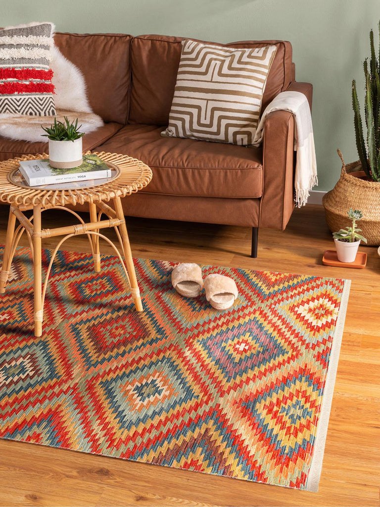 Rota Yıkanabilir, Çift Taraflı Kullanıma Uygun Yumuşak Tuşeli Otantik Kilim 07 TERRA