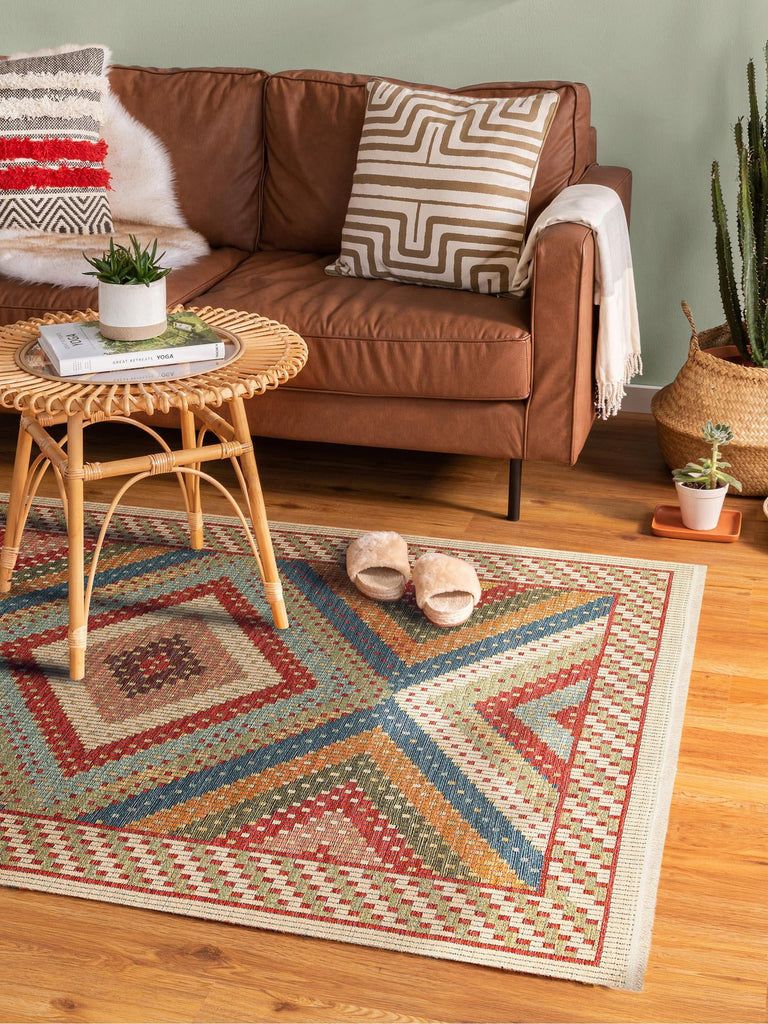 Rota Yıkanabilir, Çift Taraflı Kullanıma Uygun Yumuşak Tuşeli Otantik Kilim 10 RED
