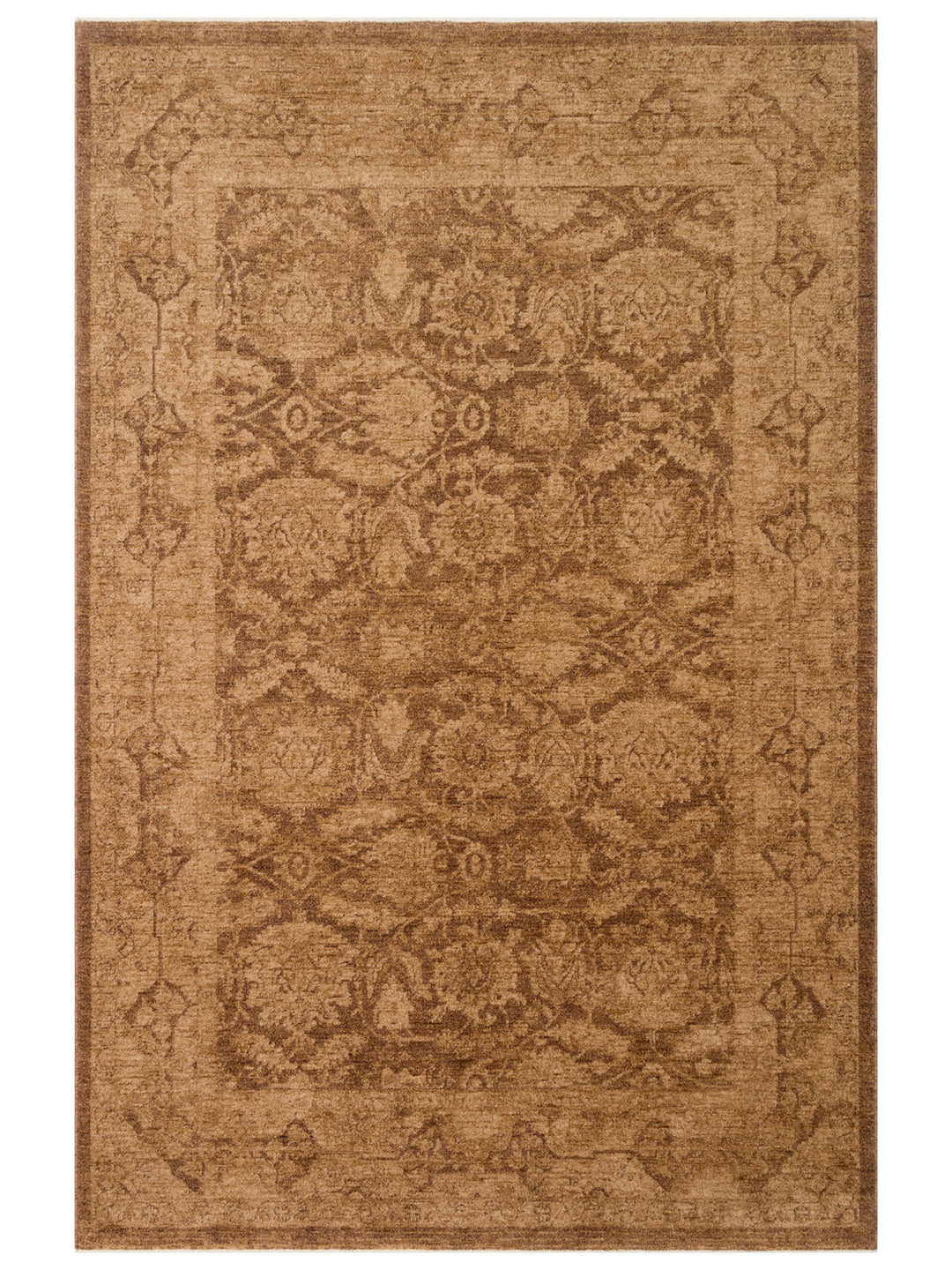 Tebriz Serisi Vintage Eskitme Desenli Modern Yumuşak Dokulu Halı 01 BEIGE
