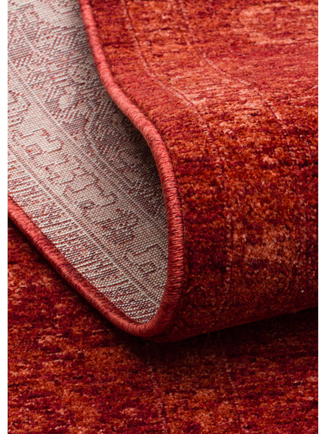 Tebriz Serisi Vintage Eskitme Desenli Modern Yumuşak Dokulu Halı 03 RED