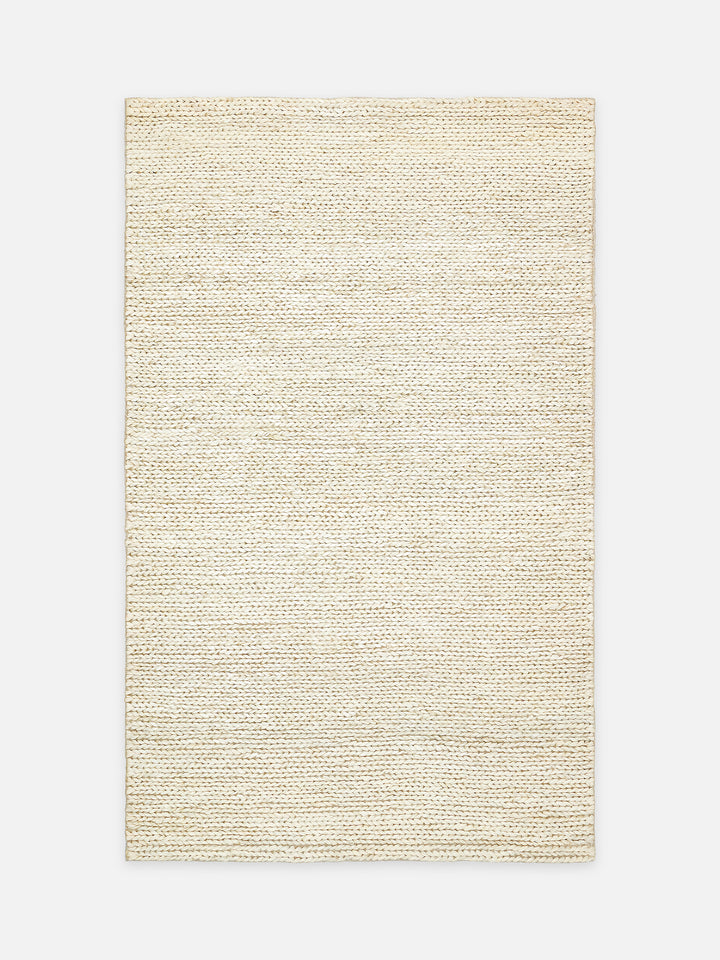 Baccarat Jüt %100 Naturel Oturma Odası Koridor Antre Mutfak Balkon El Dokuma Hasır Halı BAC WHITE - Carpetdocia - kusbakisi