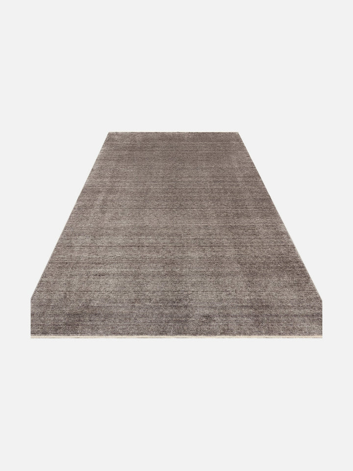 Brasilia El Emeğiyle Üretilen Modern Sade Şık TENCEL™ Özel Kara Tezgah Halısı PLAIN ANTRASIT - Carpetdocia