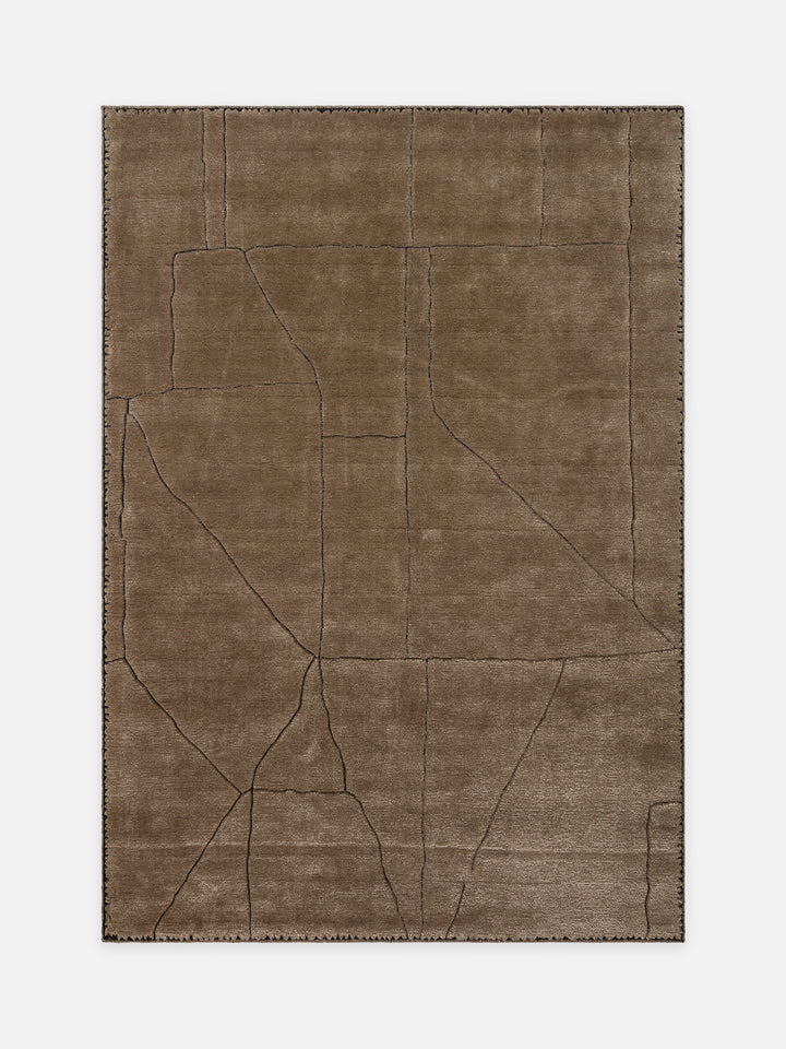 Dakar Series Wool Rayon and Polyester Blend Handwoven Rug TAUPE