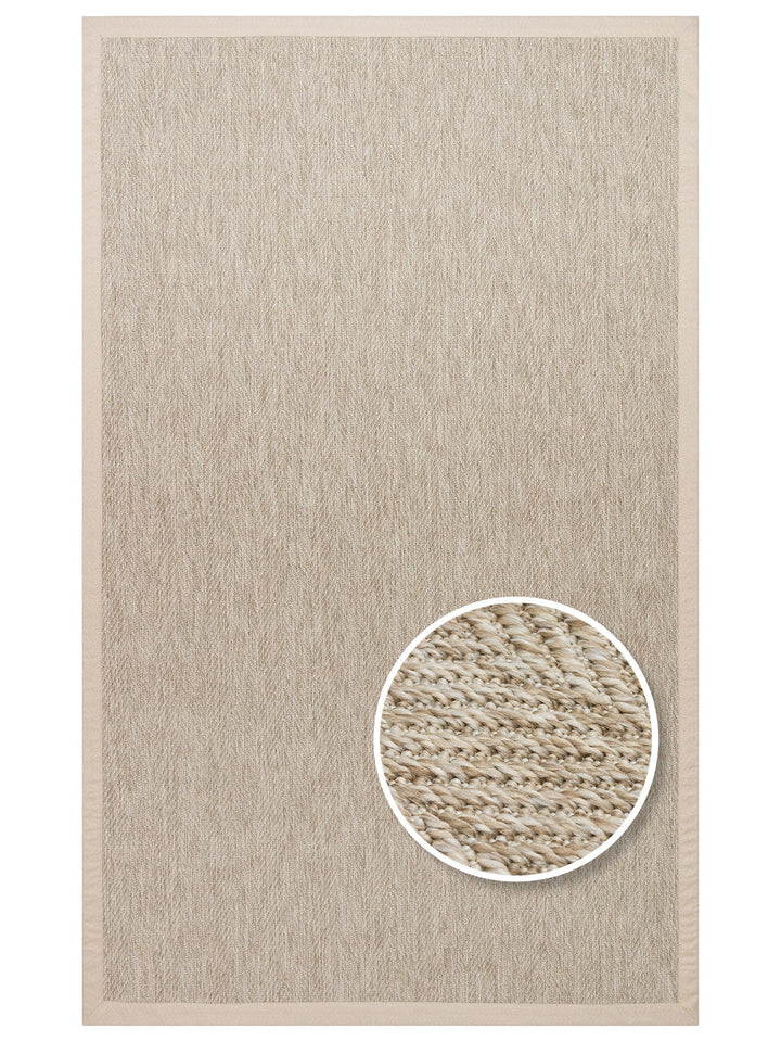 Dream Bordürlü İç ve Dış Mekan Kullanımına Uygun Hav Vermeyen Kolay Temizlenebilir Sisal Halı 2704LBBB - Carpetdocia