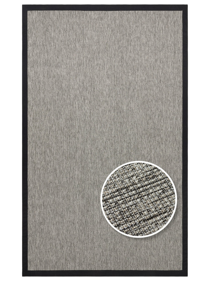 Dream Bordürlü İç ve Dış Mekan Kullanımına Uygun Hav Vermeyen Kolay Temizlenebilir Sisal Halı 2705GBLACK - Carpetdocia