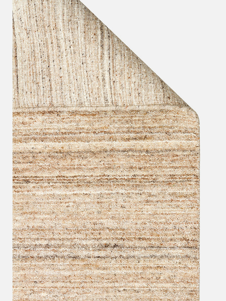 Helsinki Serisi %100 Naturel Yün ve Viskon El Dokuma Modern İskandinav Salon Oturma Odası Halı BEIGE - Carpetdocia