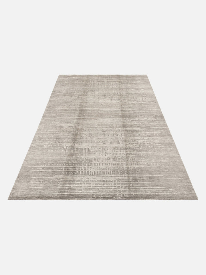 El dokuma Hindistan Jaipur halı Gümüş Gri 170x240 cm stüdyo çekimi perspektif