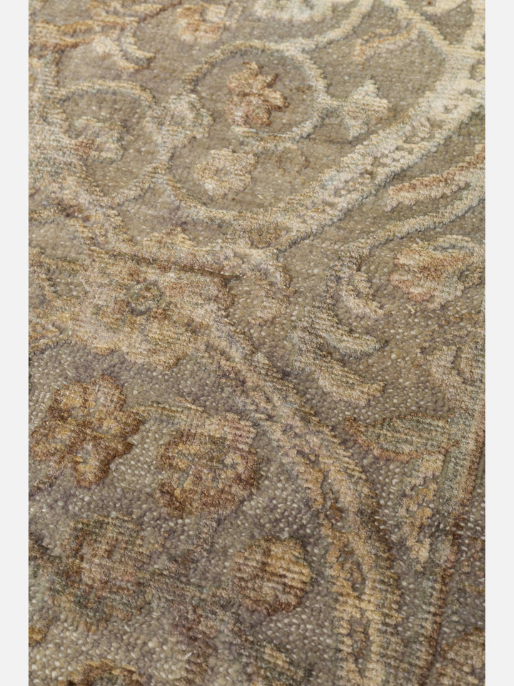 El dokuma Hindistan Jaipur halı Orta Gri 163x239 cm doku yakın çekim detay