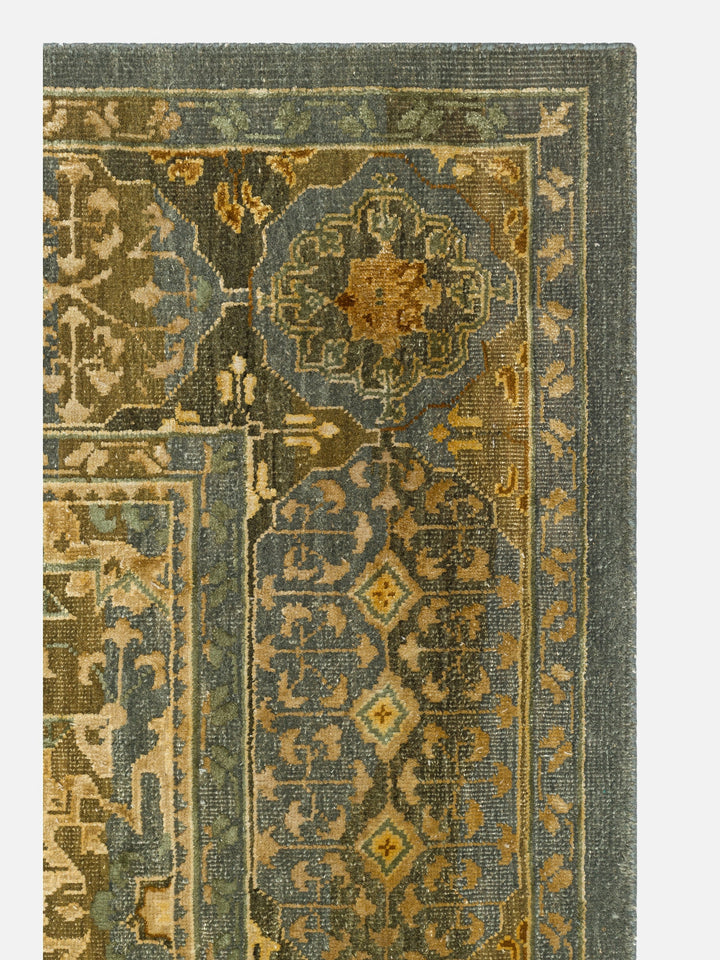 El dokuma Hindistan Jaipur halı Mineral Gri 198x295 cm doku yakın çekim detay