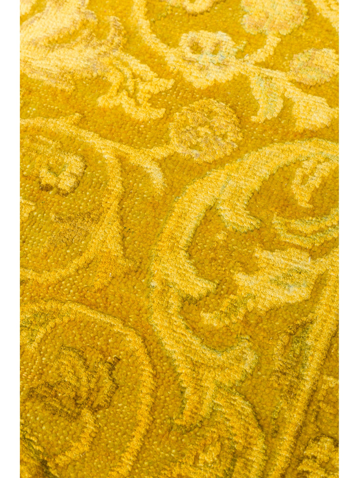 El dokuma Hindistan Jaipur halı Altın Sarı 168x239 cm doku yakın çekim detay