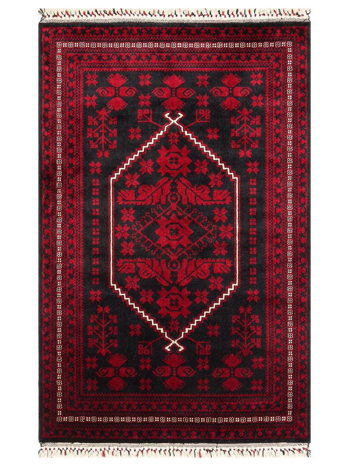 Kabil Afgan Desenli El Emeğiyle Özel Tezgahlarda Üretilen TENCEL™ Uşak Halısı 956 BLUE - Carpetdocia