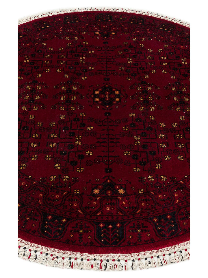 Kabil Afgan Desenli El Emeğiyle Özel Tezgahlarda Üretilen TENCEL™ Uşak Halısı 959 RED Q - Carpetdocia