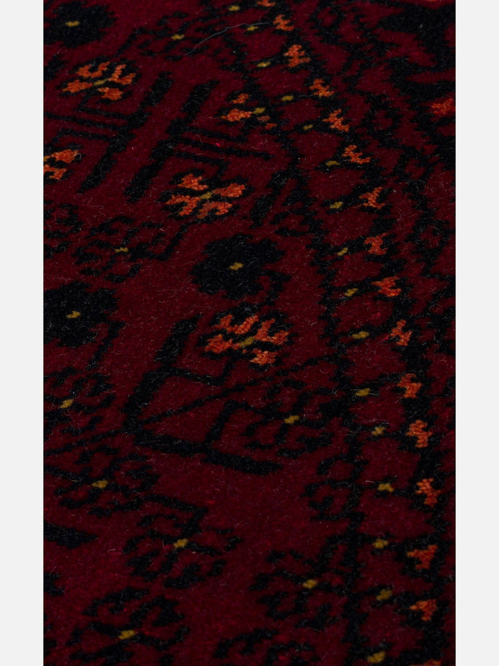 Kabil Afgan Desenli El Emeğiyle Özel Tezgahlarda Üretilen TENCEL™ Uşak Halısı 960 RED Q - Carpetdocia