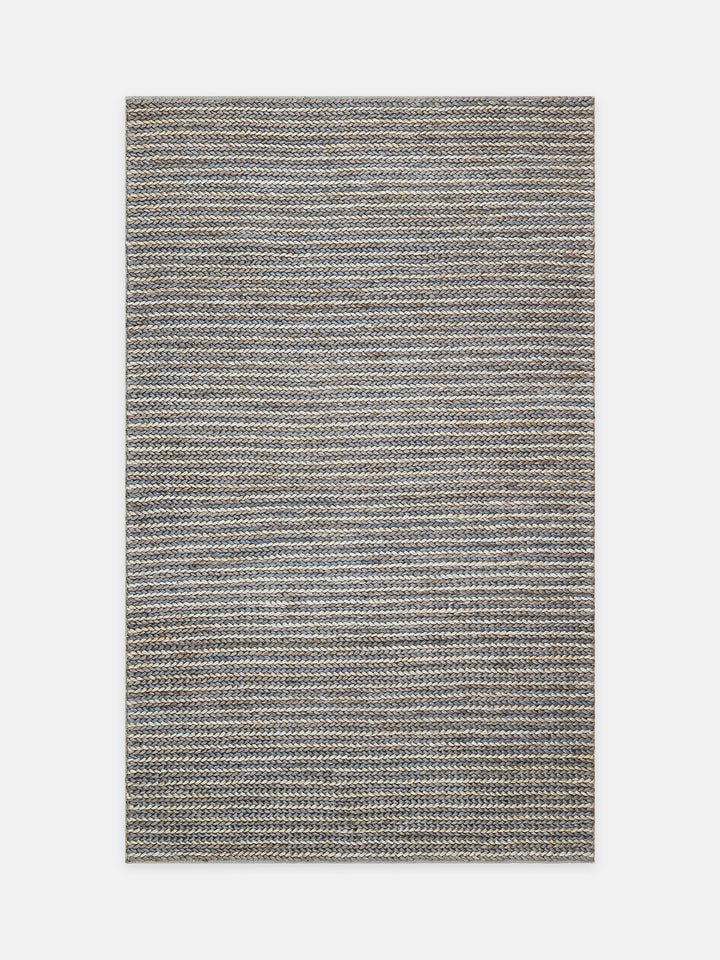 Knit Jüt Farklı Örgü Dokusuna Sahip El Dokuma Naturel Jüt Hasır Halı 1512 NAVY MULTY XW - Carpetdocia - kusbakisi