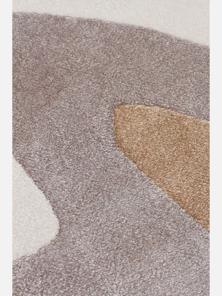 Monza Art Geometrik Desenli Yüksek Kalite Sık Dokuma Parlak Modern Salon Halısı 06 CREAM GREY - Carpetdocia
