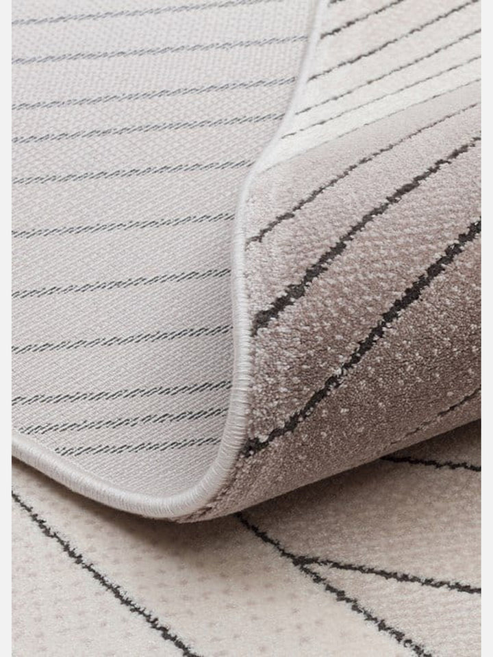 Monza Art Geometrik Desenli Yüksek Kalite Sık Dokuma Parlak Modern Salon Halısı 07 CREAM GREY - Carpetdocia