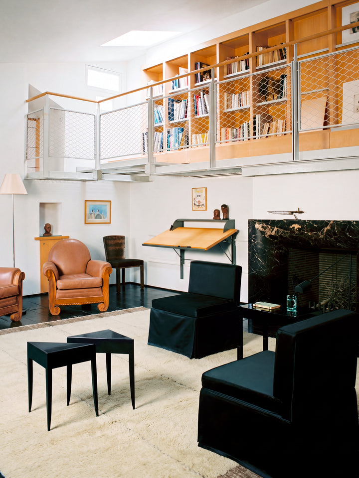 Morocco %100 Yün El Emeği ile Üretilen Uzun Tüylü Halı IVORY OLIVE oda görünümü