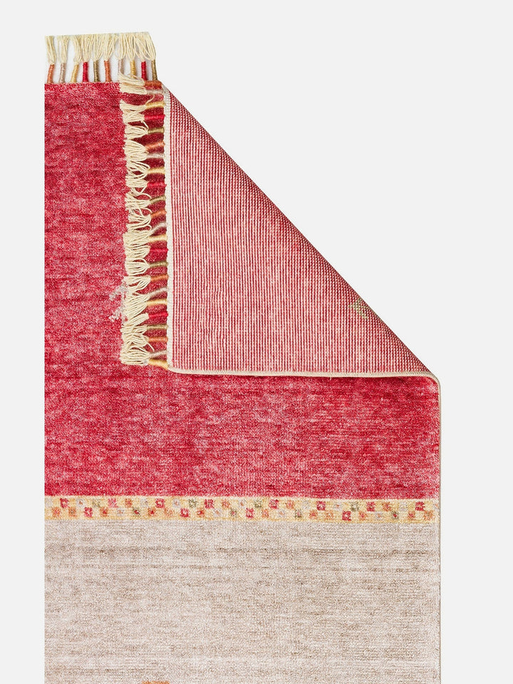 Oushak Carnaval %100 Naturel Kolay Temizlenir El Emeğiyle Üretilen TENCEL™ Modern Uşak Halısı 11 RED AUTUMN - Carpetdocia