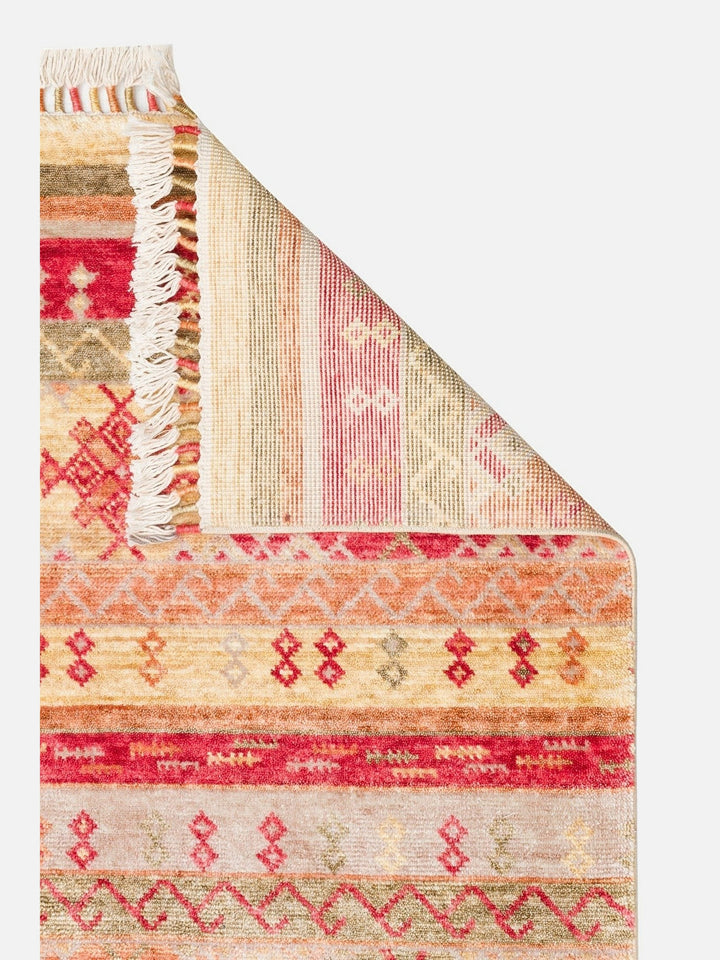 Oushak Carnaval %100 Naturel Kolay Temizlenir El Emeğiyle Üretilen TENCEL™ Modern Uşak Halısı 12 RED AUTUMN - Carpetdocia