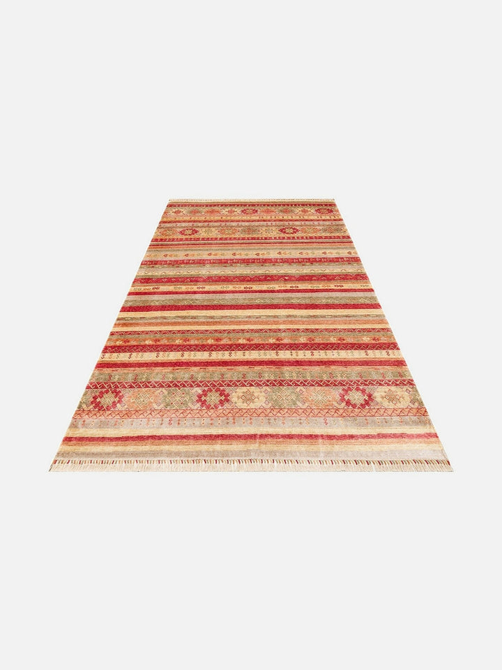 Oushak Carnaval %100 Naturel Kolay Temizlenir El Emeğiyle Üretilen TENCEL™ Modern Uşak Halısı 12 RED AUTUMN - Carpetdocia