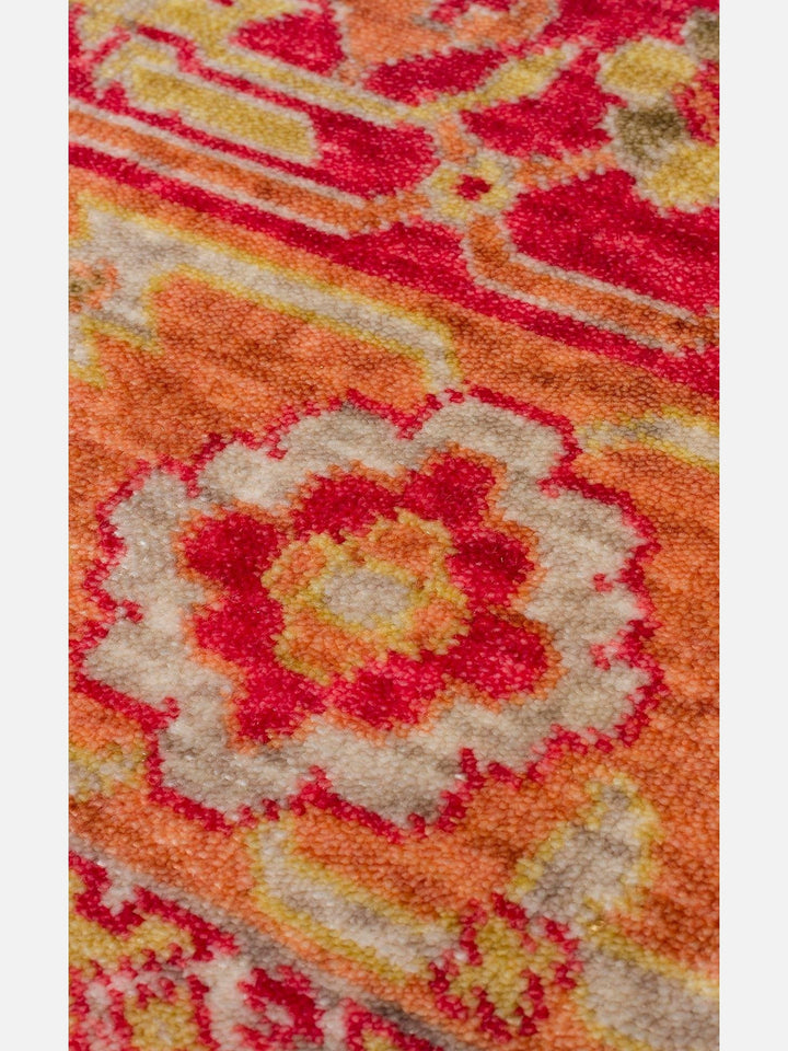Oushak Carnaval %100 Naturel Kolay Temizlenir El Emeğiyle Üretilen TENCEL™ Modern Uşak Halısı 17 RED AUTUMN - Carpetdocia