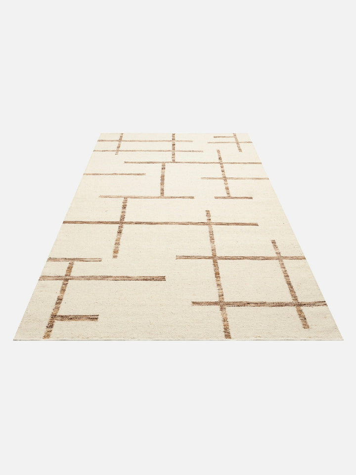Cordoba Serisi Fildişi-Kahve (Ivory Brown) El Dokuma Kilim