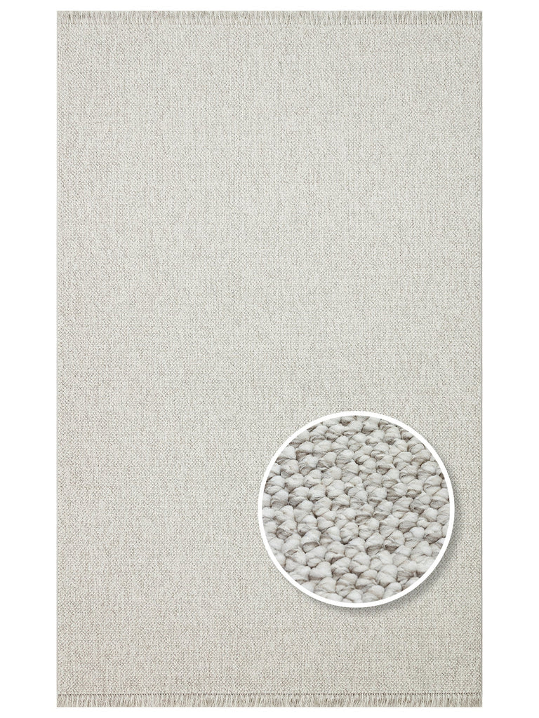İskandinav Serisi Hasır Dokuma Oturma Odası Koridor Antre Mutfak Modern Halı PLAIN GREY