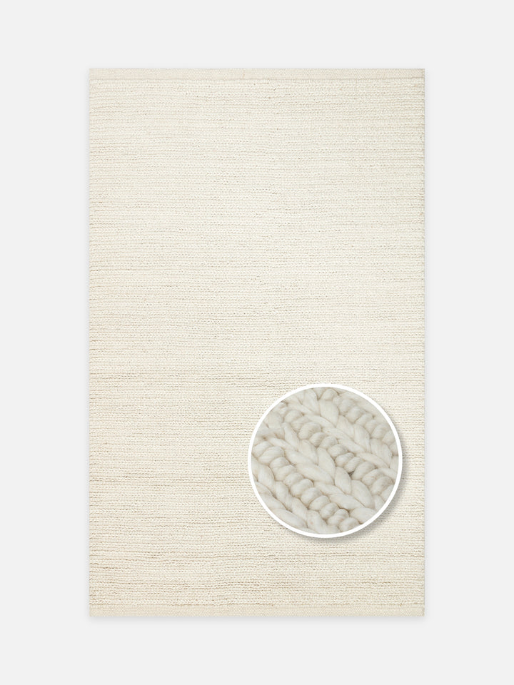 Woolstar %100 Naturel Kazak Desenli Salon Oturma Odası Koridor Antre El Dokuma Örgü Halı 07 WHITE - Carpetdocia - kusbakisi