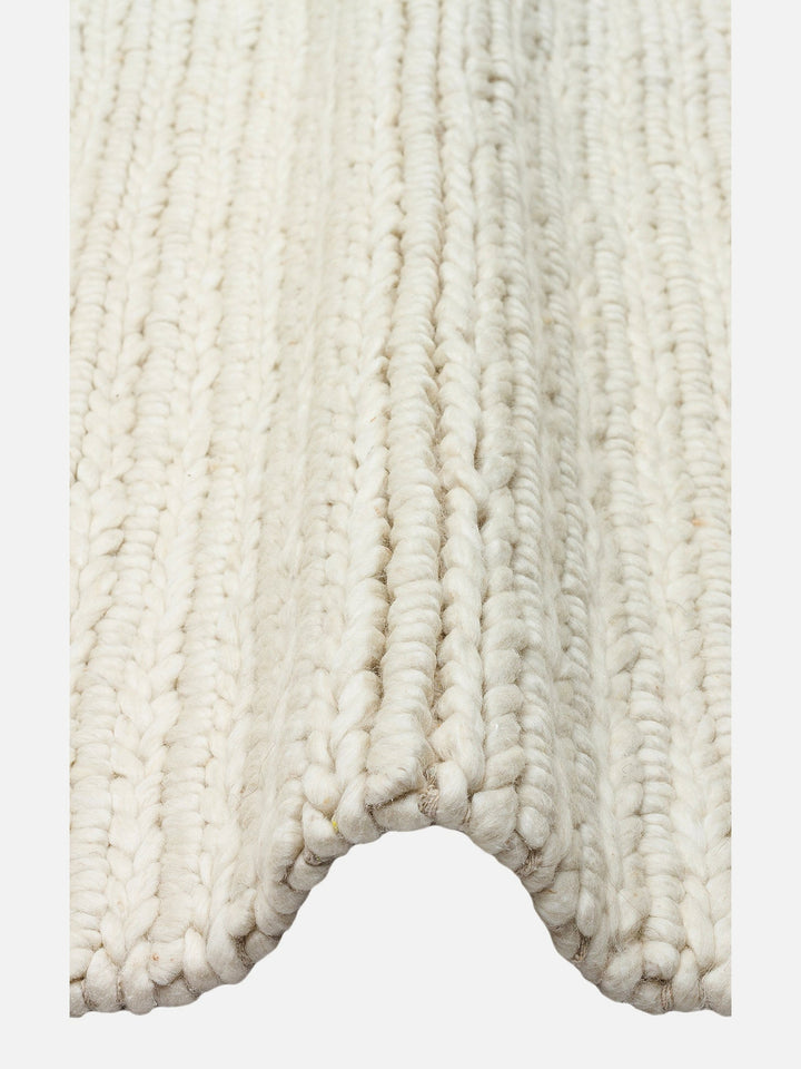 Woolstar %100 Naturel Kazak Desenli Salon Oturma Odası Koridor Antre El Dokuma Örgü Halı 07 WHITE - Carpetdocia