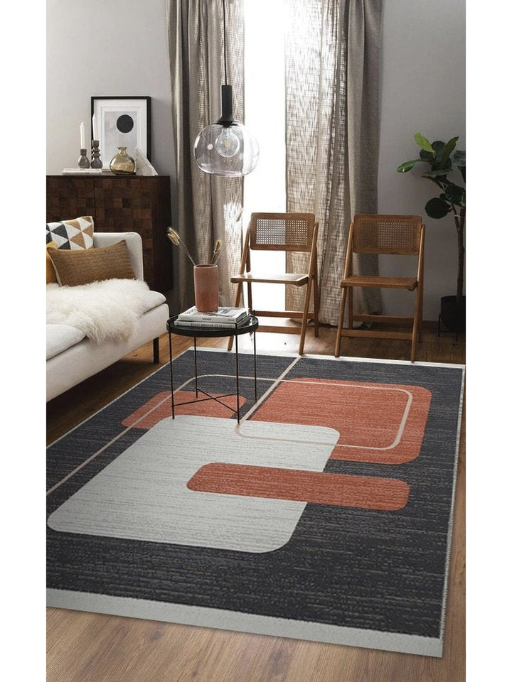 Maya 100% Natural Cotton Washable Double Sided Living Room Kitchen Hallway Modern Rug 36BLCKTERR