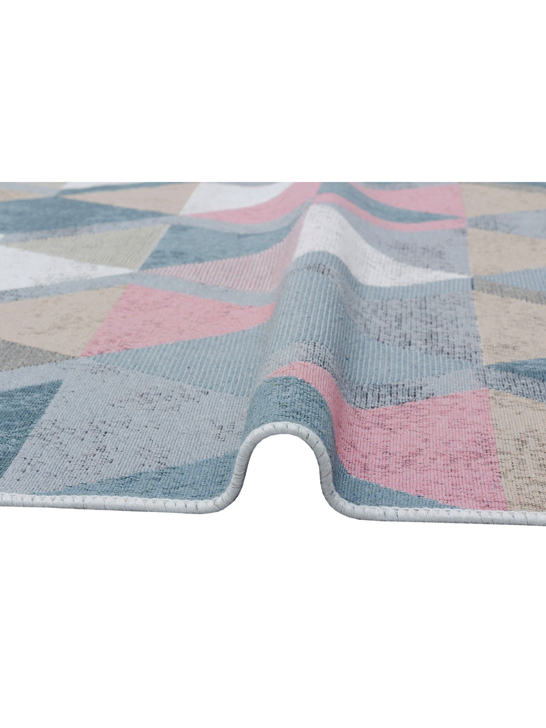 Maya 100% Natural Cotton Washable Double-Sided Living Room Kitchen Hallway Modern Rug 10BLUEPINK