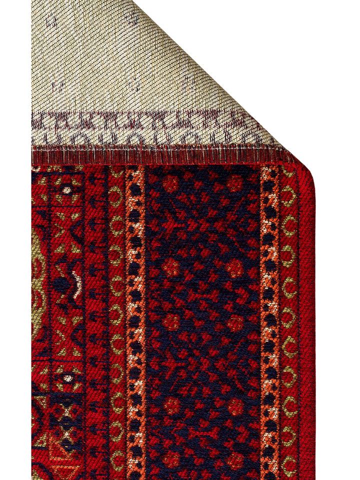 Uyghur Afghan Yagcibedir Patterned Washable Non-Slip Living Room Hall Hallway Fine Woven Carpet 10MLT