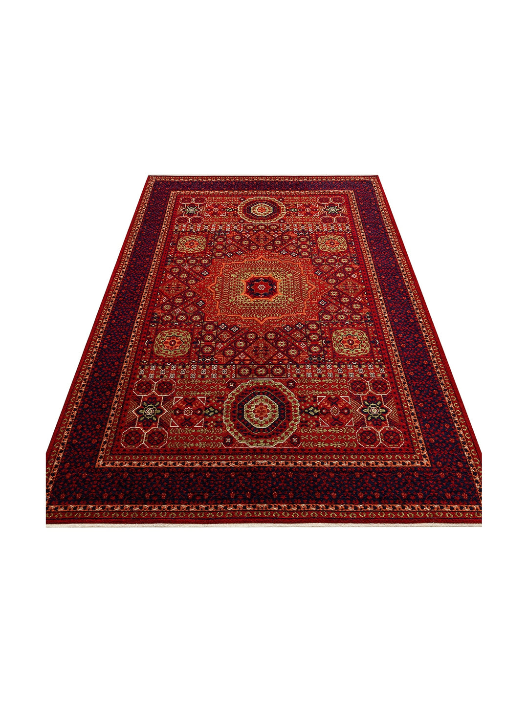 Uyghur Afghan Yagcibedir Patterned Washable Non-Slip Living Room Hall Hallway Fine Woven Carpet 10MLT