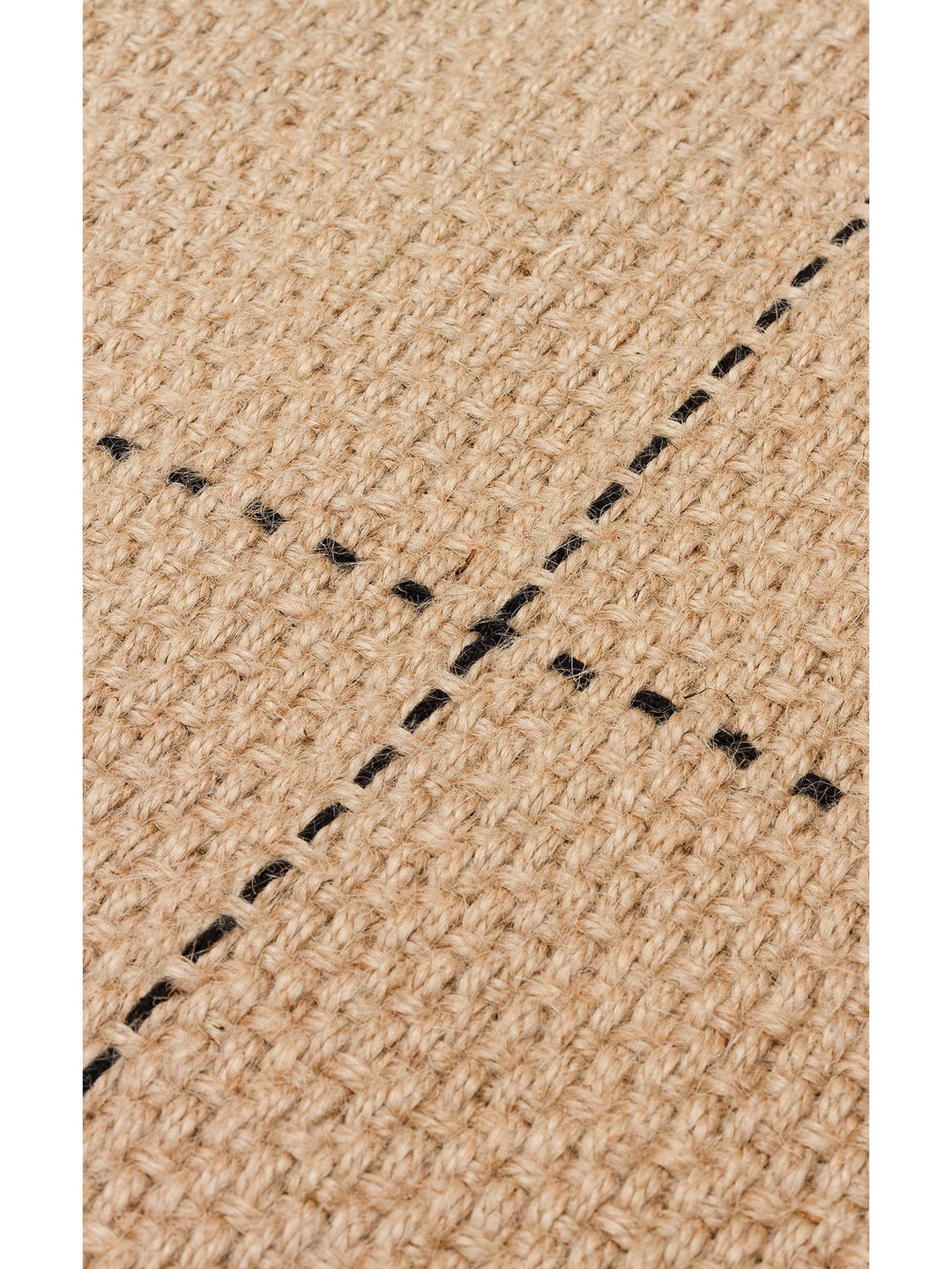 Agra %100 Naturel Jüt ve Pamuk Çift Taraflı Oturma Odası Koridor Mutfak Balkon Modern Kilim 01BLK