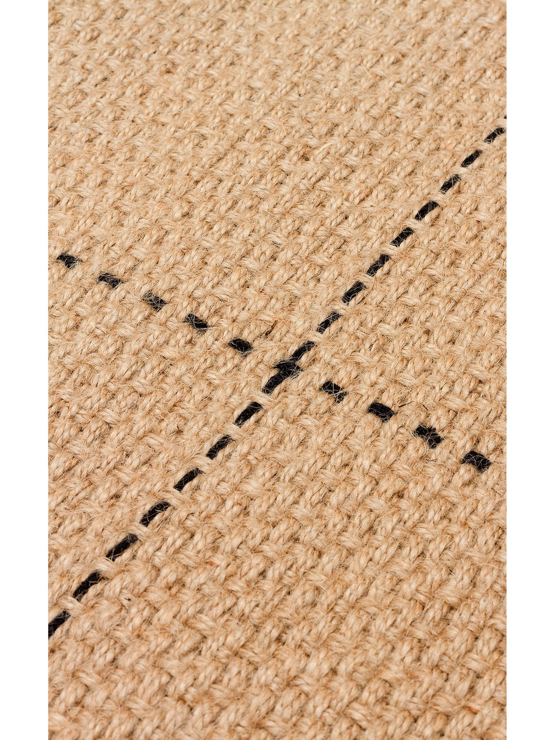 Agra 100% Natural Jute and Cotton Double Sided Living Room Corridor Kitchen Balcony Modern Rug 01BLK