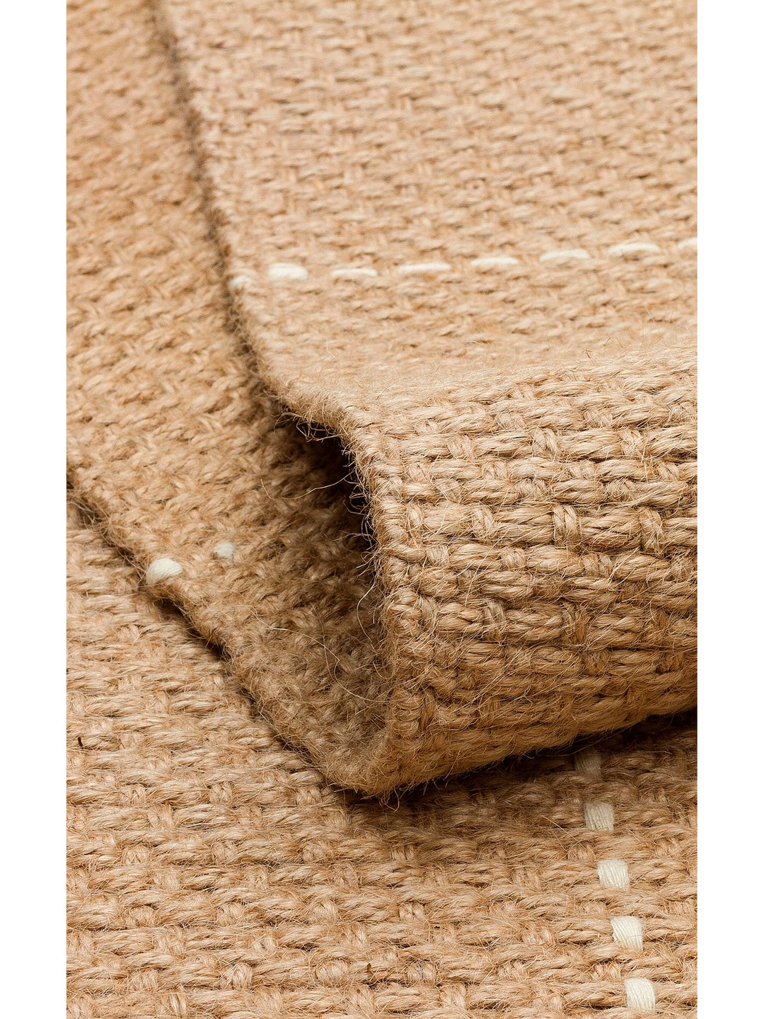 Agra 100% Natural Jute and Cotton Double Sided Living Room Corridor Kitchen Balcony Modern Rug 1WH