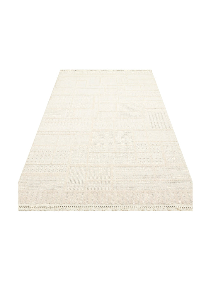 Style Fluff Dust Vezmez Soft Textured Living Room Hall Hallway Entrance Modern Carpet 03 WHITE