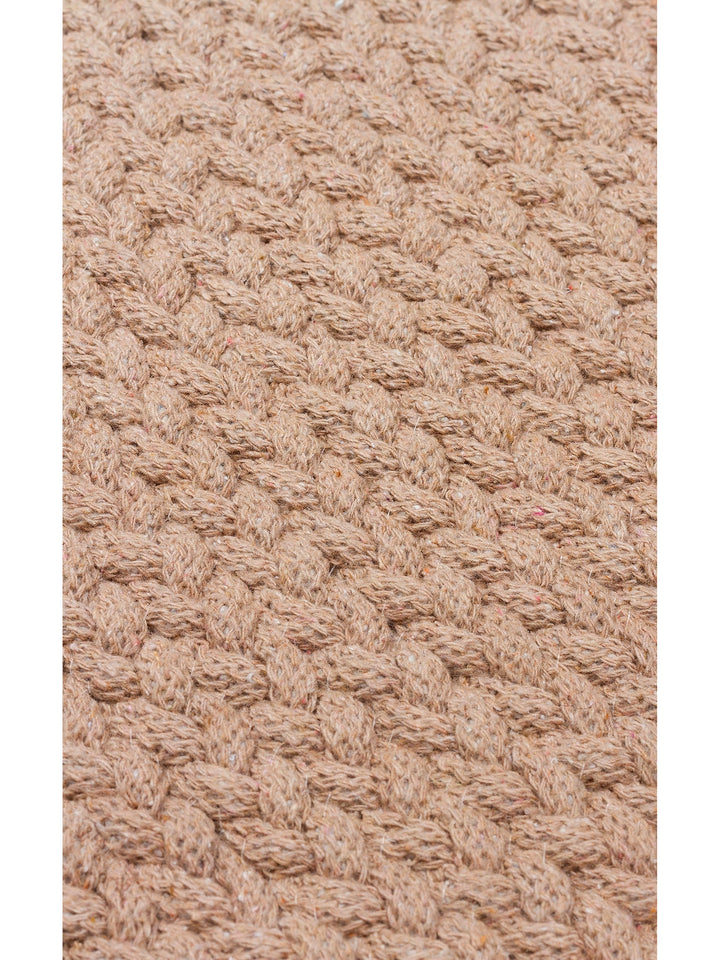 Cancun Colorful Jute Look Straw Knitted Carpet 18 BEIGE Q