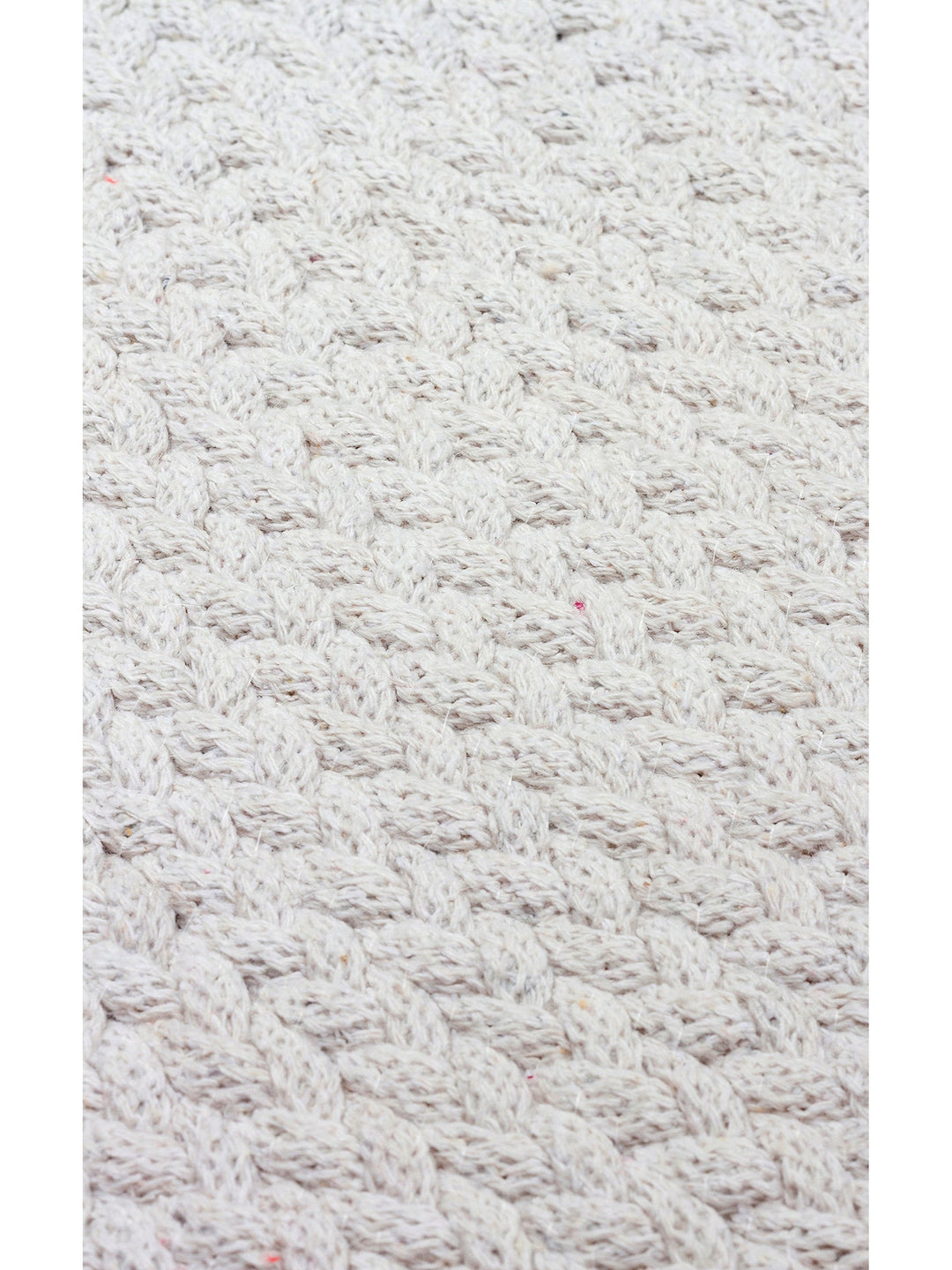 Cancun Colorful Jute Look Straw Knitted Carpet 18 WHITE Q