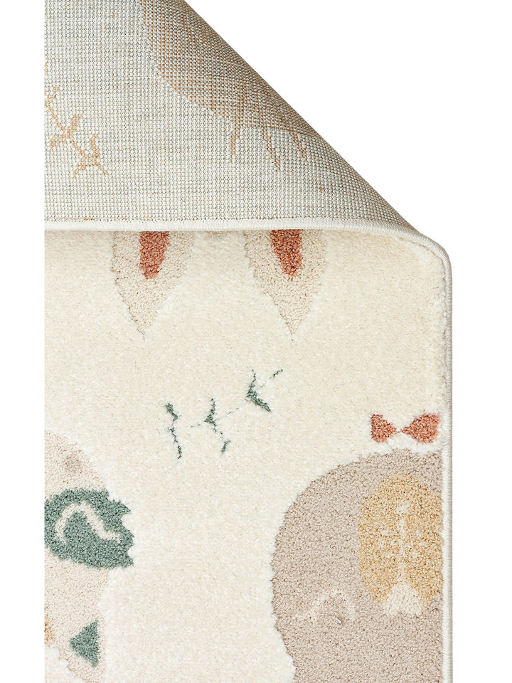 Carpetdocia Kids Pastel Colored Fluff and Dust-Free Children's Carpet 04 CREAM MULTY