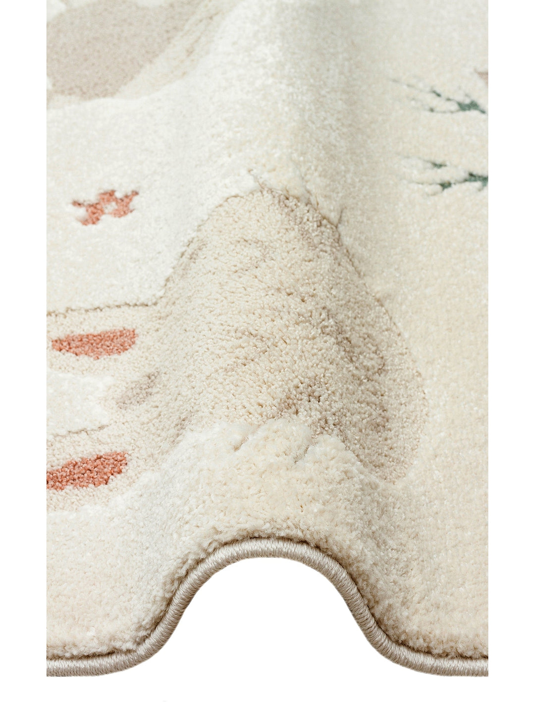 Carpetdocia Kids Pastel Colored Fluff and Dust-Free Children's Carpet 04 CREAM MULTY