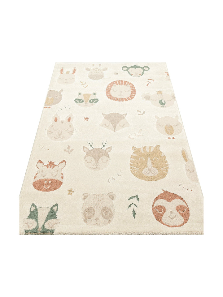 Carpetdocia Kids Pastel Colored Fluff and Dust-Free Children's Carpet 04 CREAM MULTY