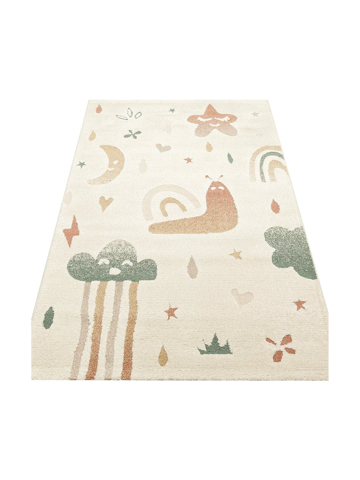 Carpetdocia Kids Pastel Colored Fluff and Dust-Free Children's Carpet 06 CREAM MULTY