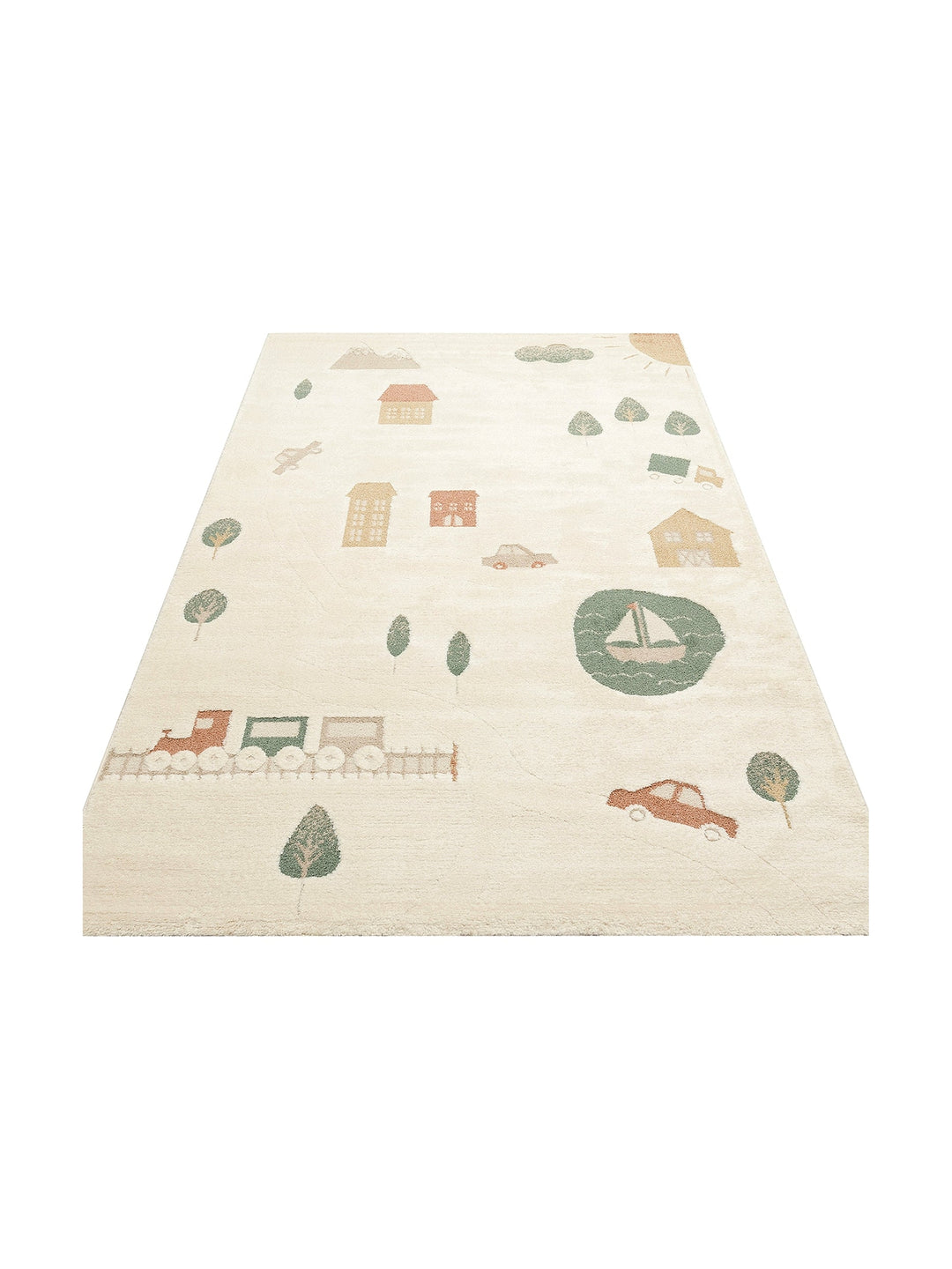 Carpetdocia Kids Pastel Colored Fluff and Dust-Free Children's Carpet 07 CREAM MULTY