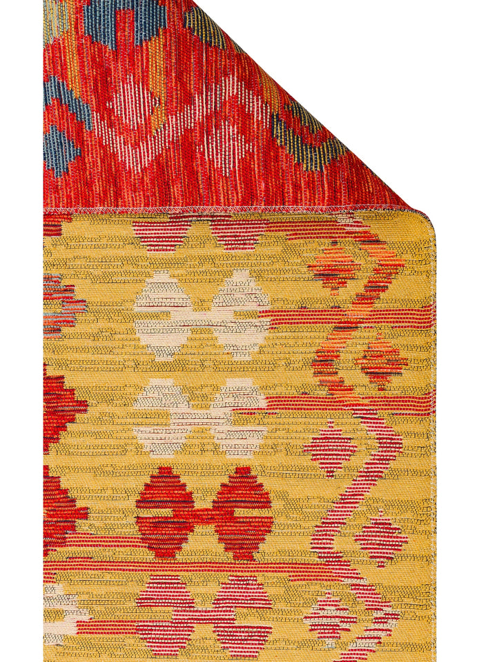 Rota Washable, Double-Sided Usable Soft Touch Authentic Kilim 03 RED